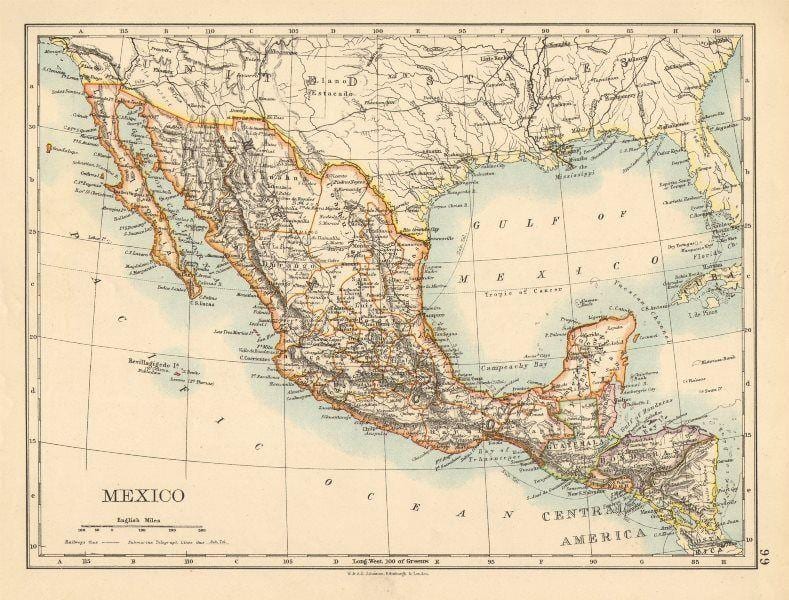 vecchia mappa Messico