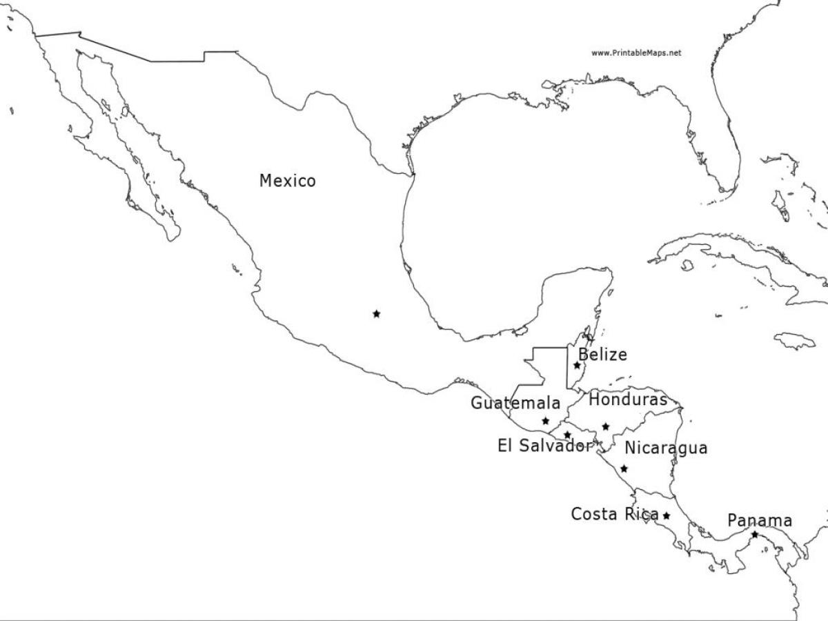 mappa Messico, america centrale