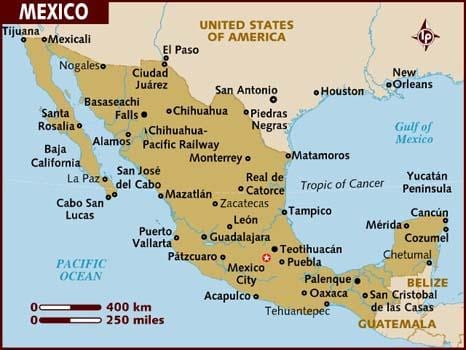 mappa del Messico