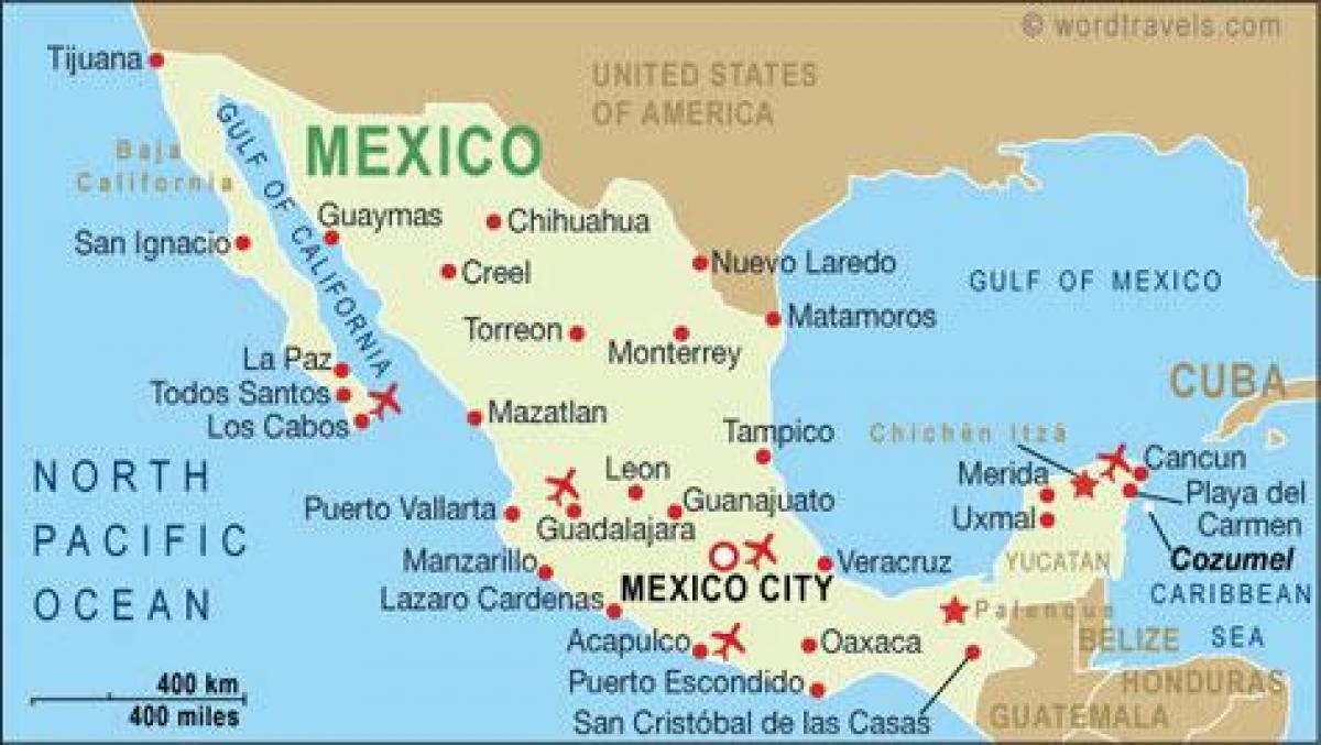 mappa degli aeroporti Messico