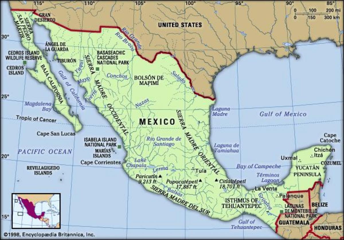 Messico mappa per bambini