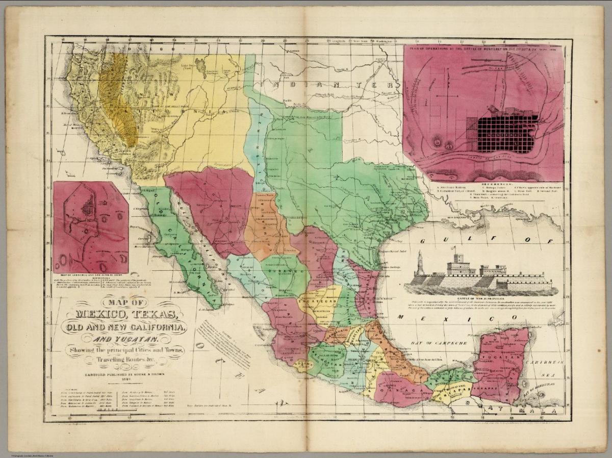 Messico mappa vecchia
