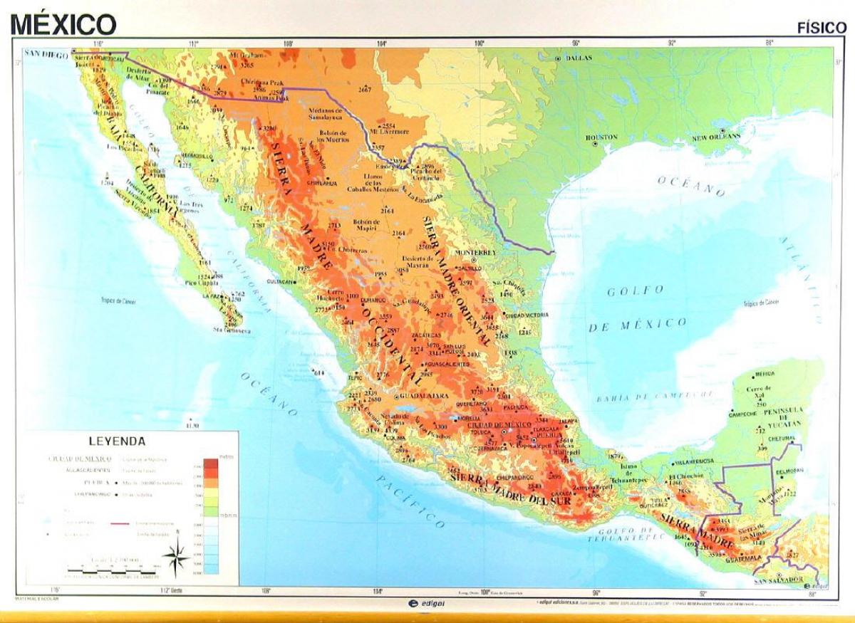mappa geografica del Messico