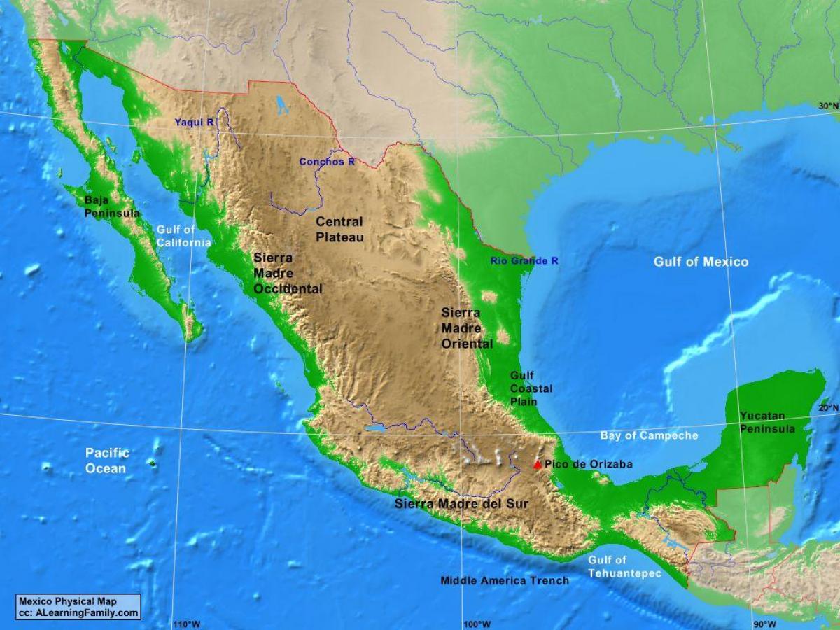 altopiano del Messico la mappa