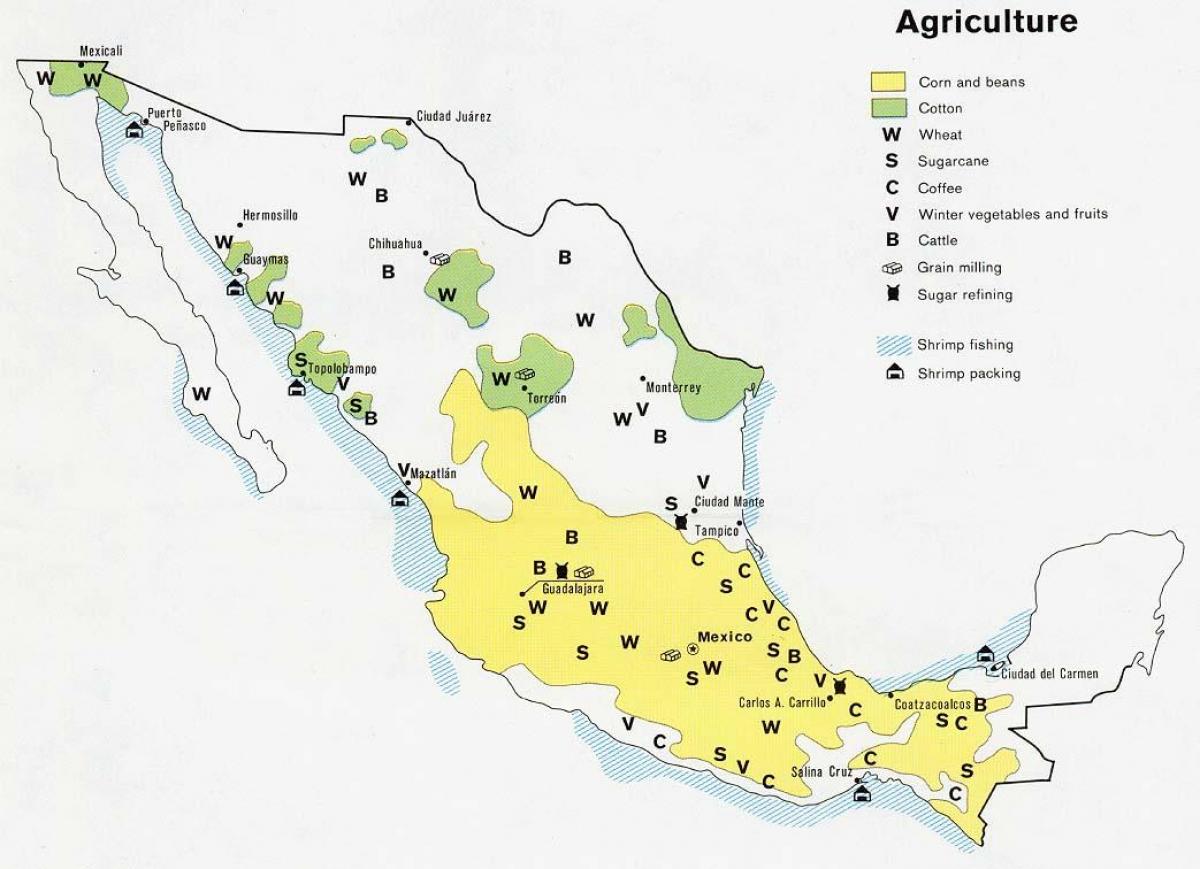 mappa del Messico agricoltura