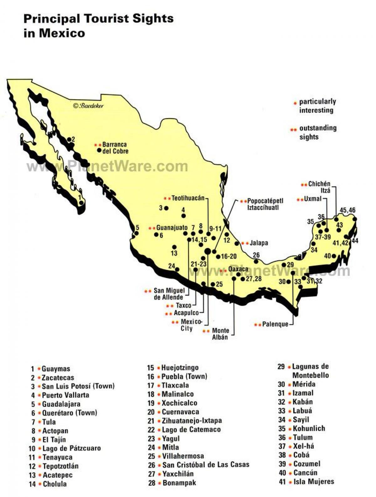 Messico attrazioni mappa