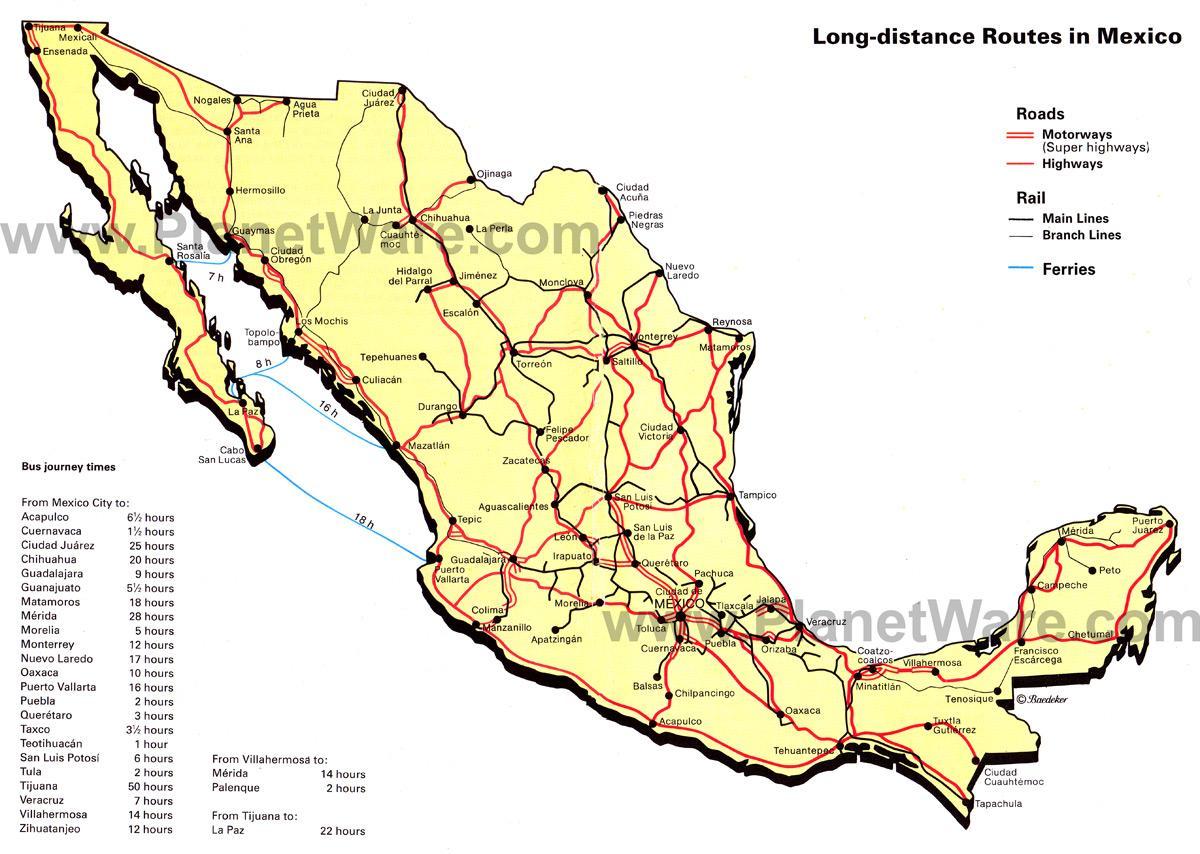 autostrada mappa del Messico