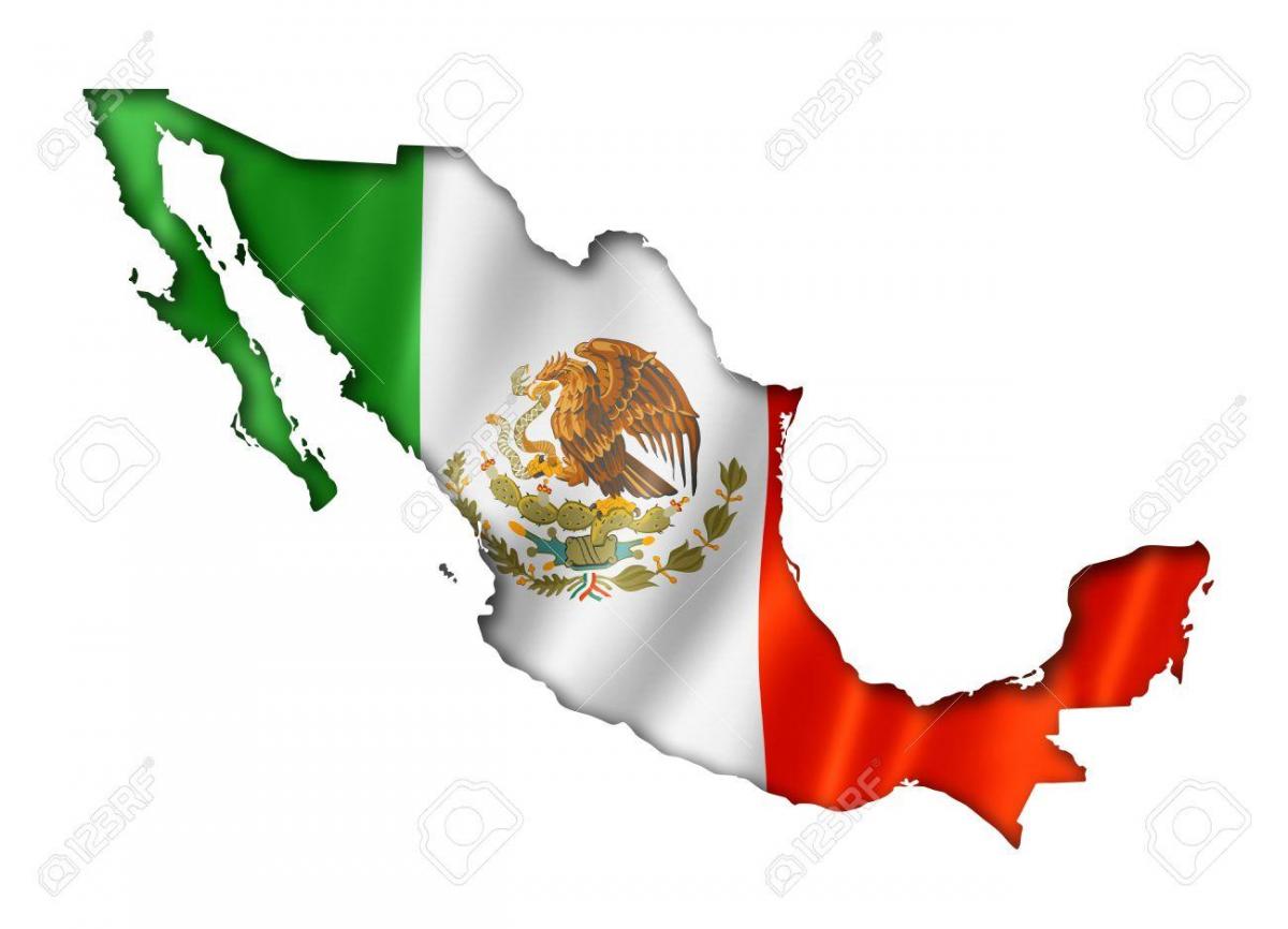 mappa di Mexico flag