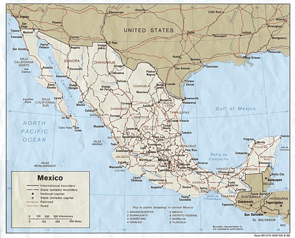 mappa di costa del Messico