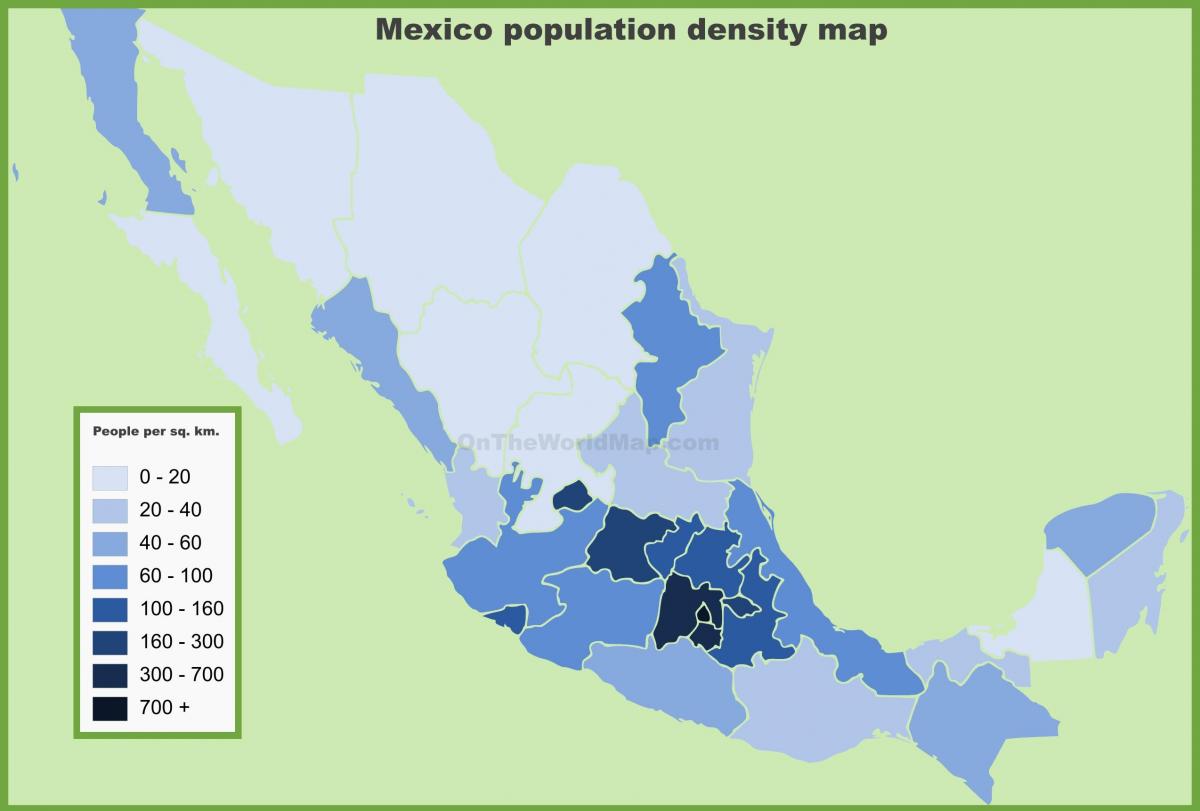 densità della popolazione la mappa Messico