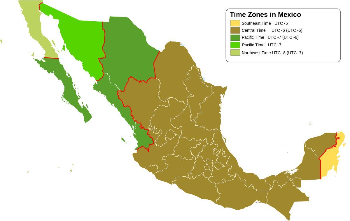 fuso orario mappa Messico