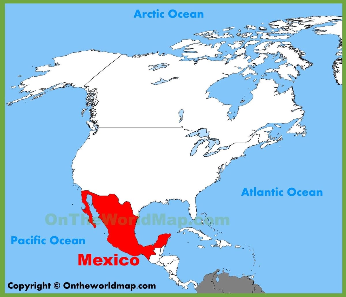 Messico nella mappa del mondo