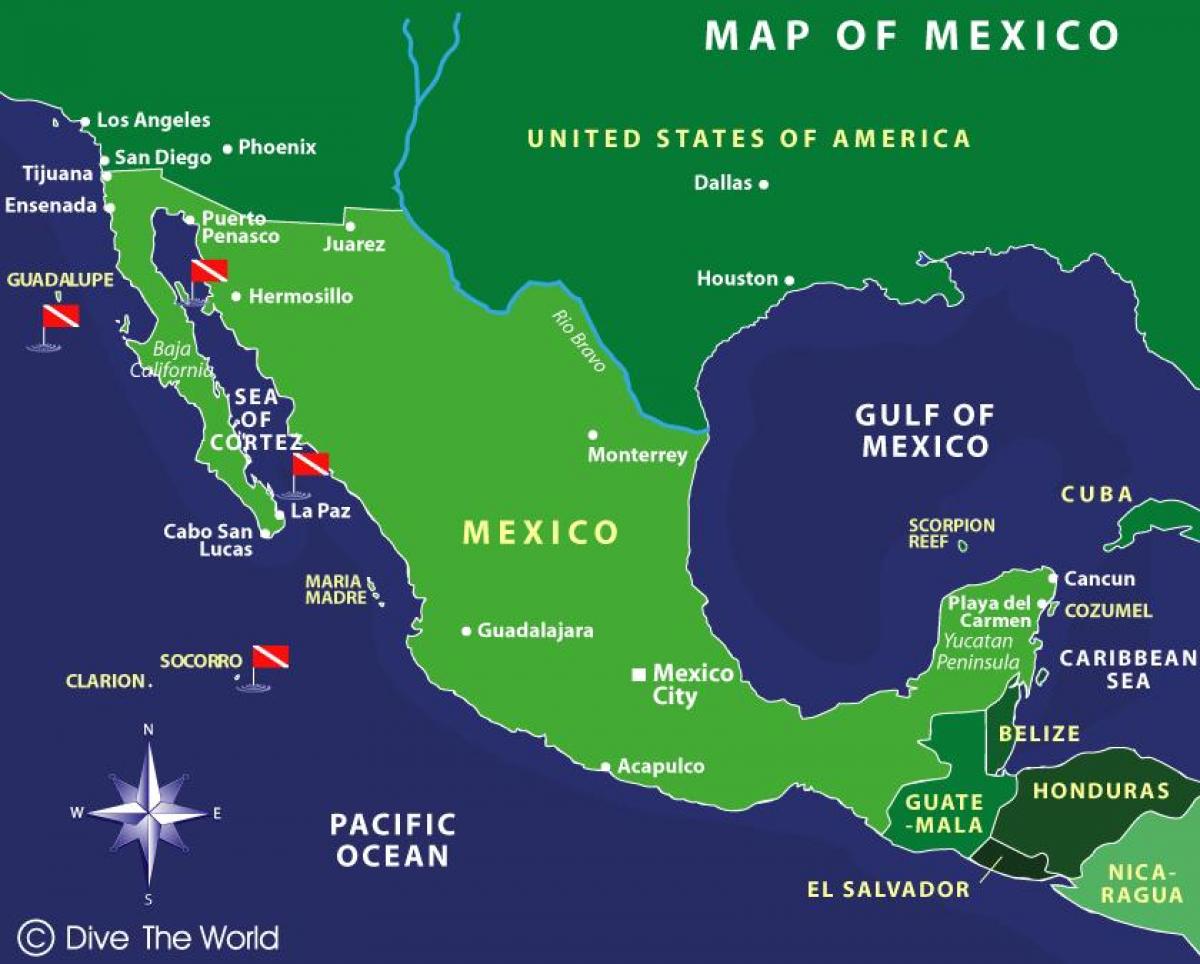 mappa del Messico isole