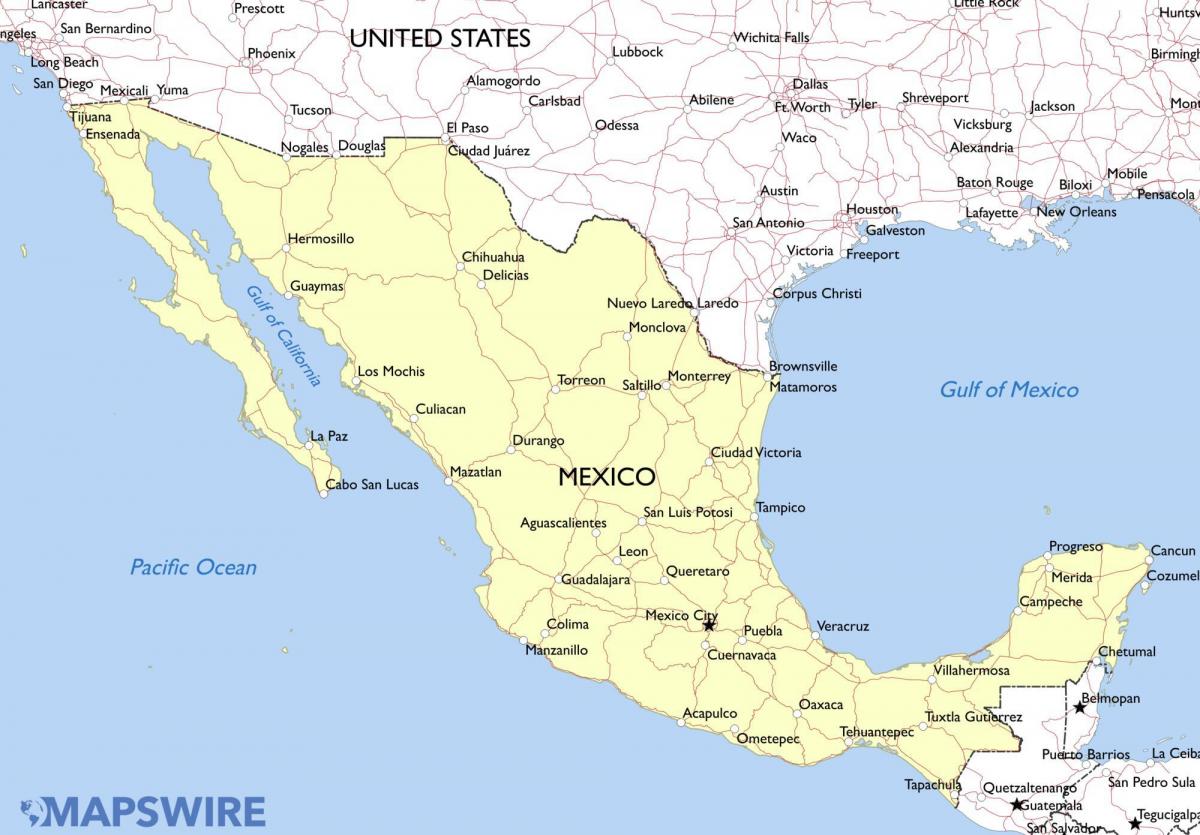 mappa del Messico monumenti