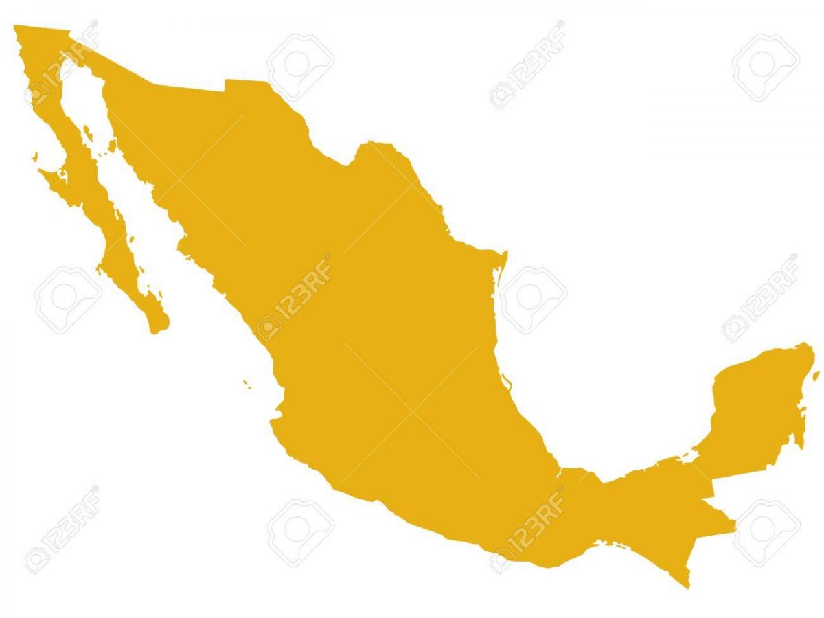 mappa del Messico silhouette
