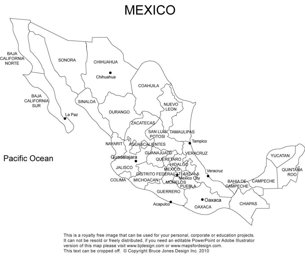 Messico mappa stampabile