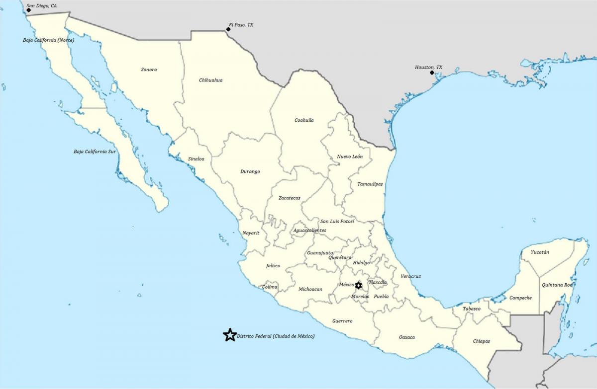 stati del Messico la mappa