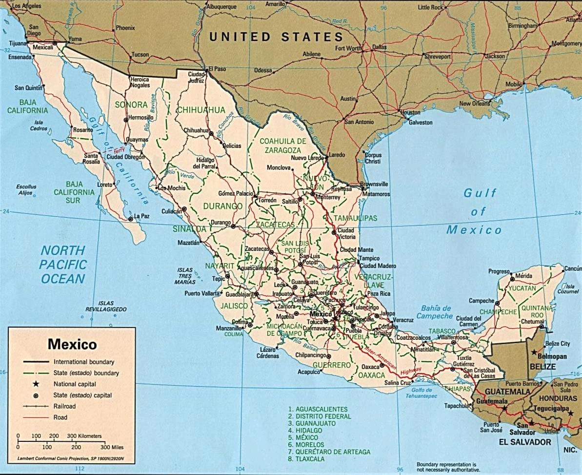 mappa del Messico resort città