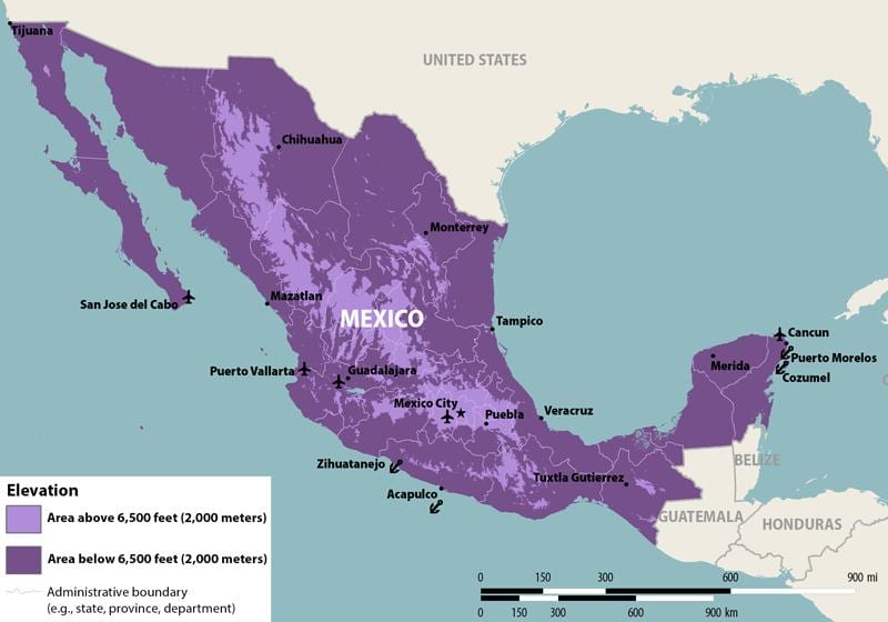 mappa del Messico zika