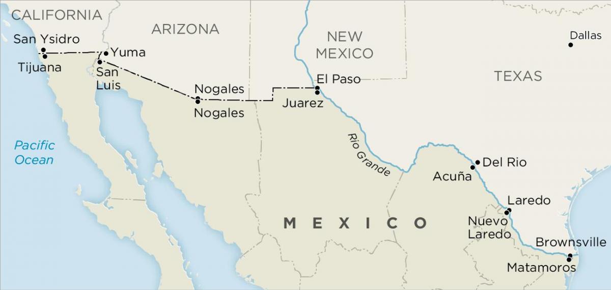 noi e del confine con il Messico la mappa