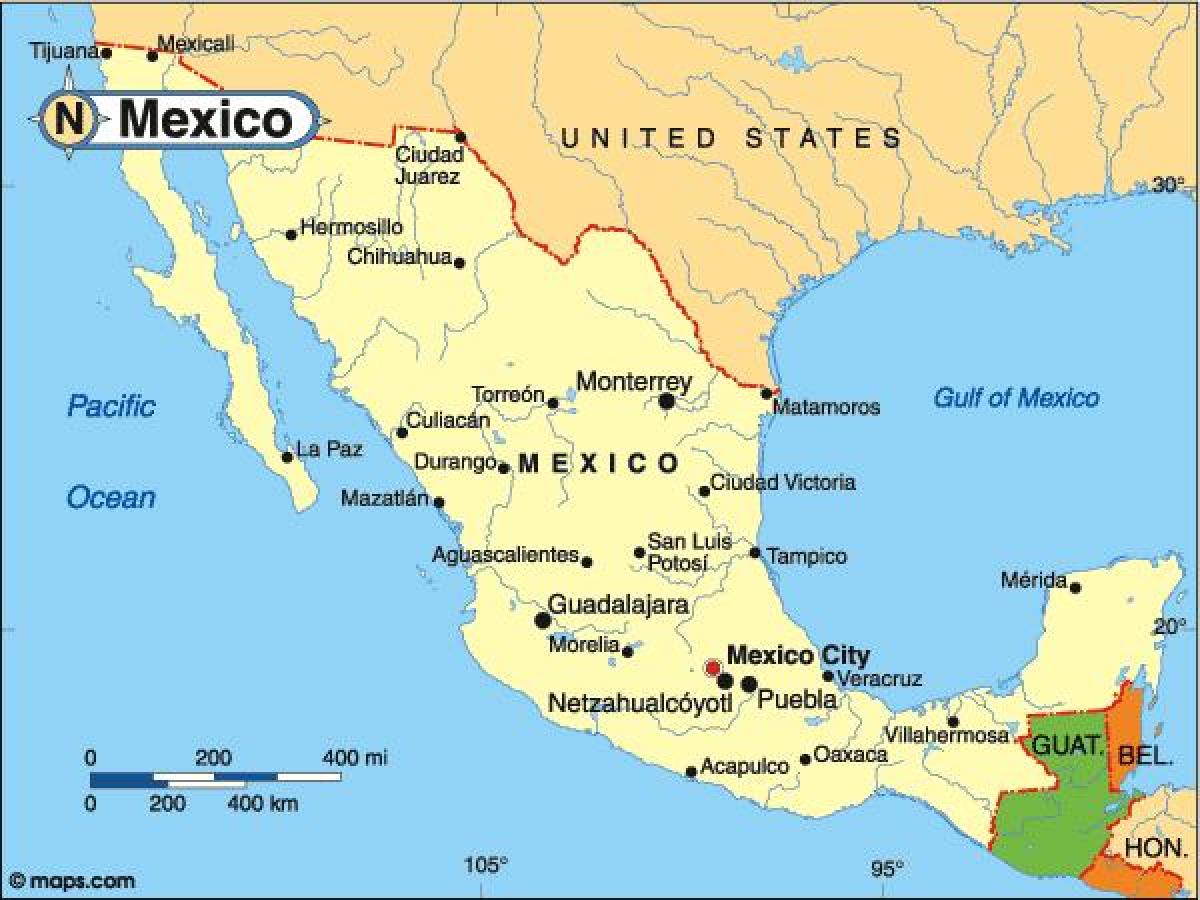 paese Messico mappa