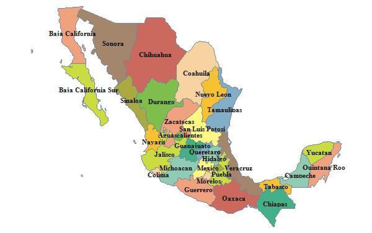 mappa del Messico province