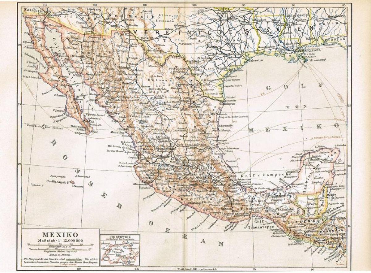 Messico vecchia mappa
