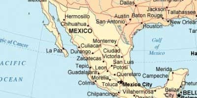 Mappa di sud Messico