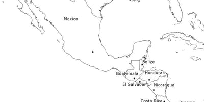 Mappa Messico, america centrale