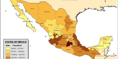Messico mappa popolazione