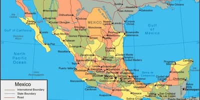 Occidentale del Messico la mappa