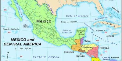 Mappa Messico e america centrale