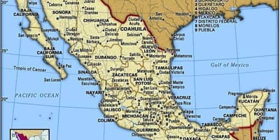 Orientale del Messico la mappa