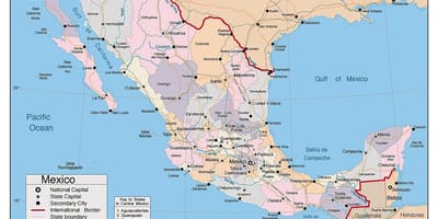 Messico mappa con le principali città