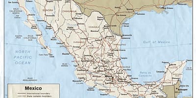 Nord del Messico la mappa