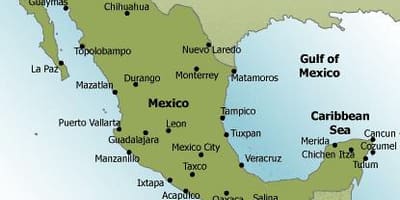 Spiagge in Messico la mappa