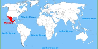 Messico mappa del mondo