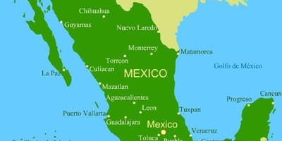 Mappa della costa occidentale del Messico