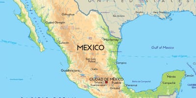 Mappa del Messico e dell'america