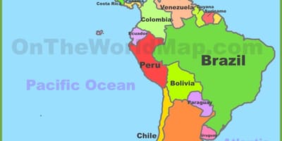 Messico e sud america mappa