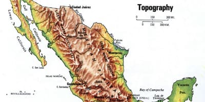 Messico mappa topografica