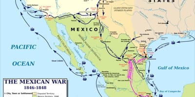 Mappa di guerra contro il messico la mappa