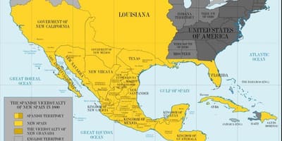 Mappa del Messico 1800