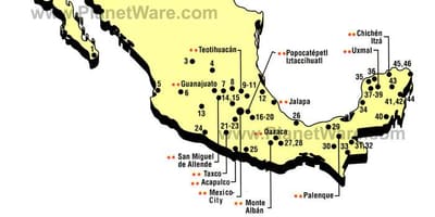 Messico attrazioni mappa