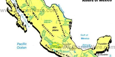 Mappa del Messico catene montuose