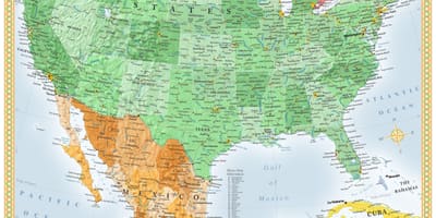 Usa e Messico mappa