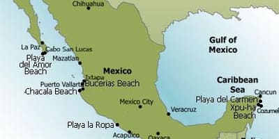 Costa orientale del Messico la mappa