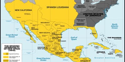 Mappa del Messico nel 1800