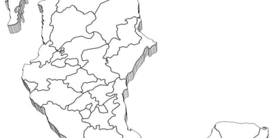 Mappa in 3d del Messico