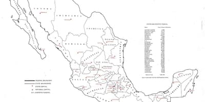Etichettato mappa del Messico